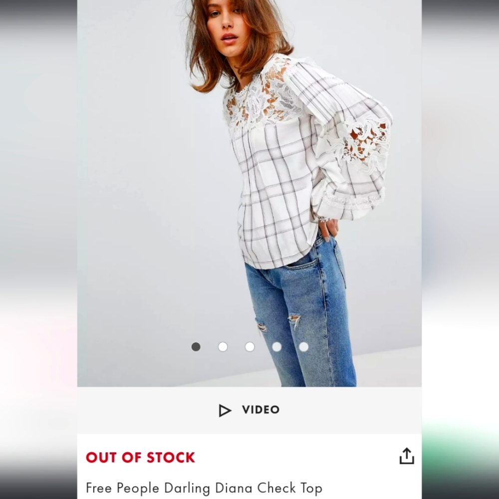 Free People Darling Diana Top, Sz. S